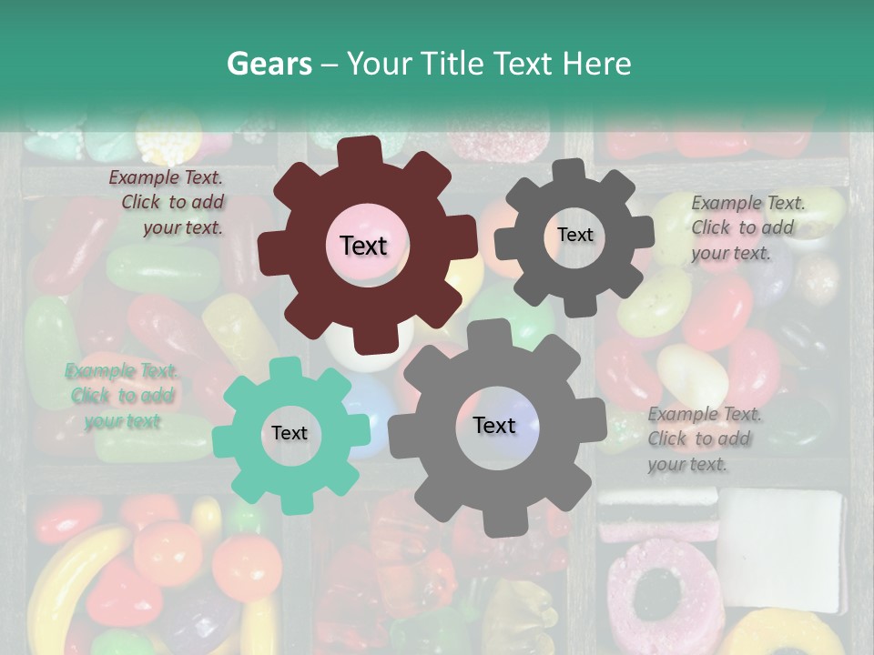 A Wooden Box Filled With Lots Of Candy PowerPoint Template