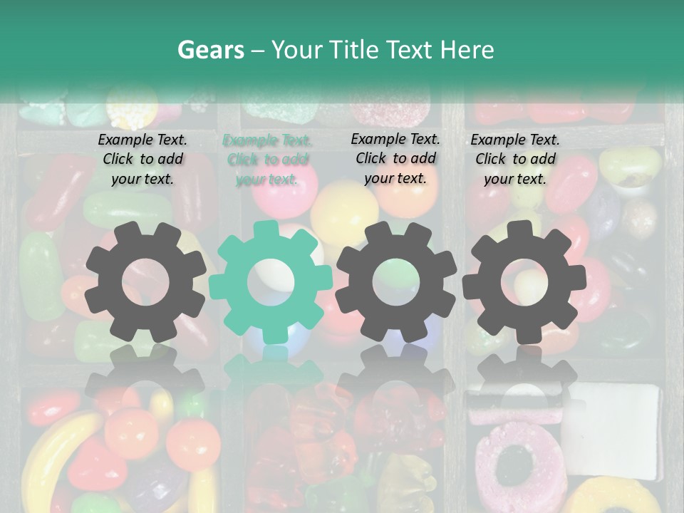 A Wooden Box Filled With Lots Of Candy PowerPoint Template