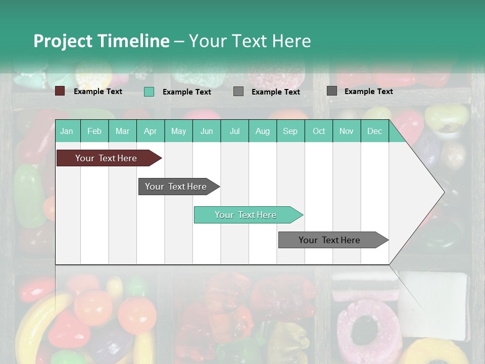A Wooden Box Filled With Lots Of Candy PowerPoint Template