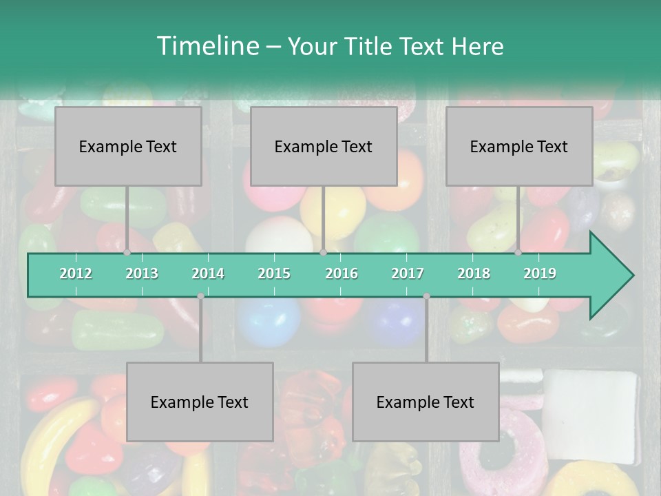 A Wooden Box Filled With Lots Of Candy PowerPoint Template