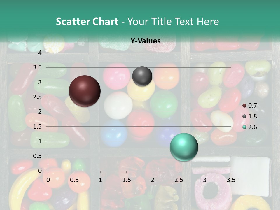 A Wooden Box Filled With Lots Of Candy PowerPoint Template