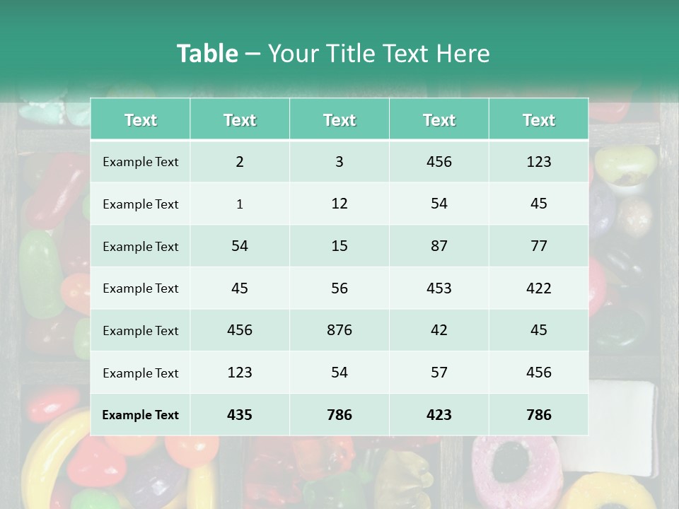 A Wooden Box Filled With Lots Of Candy PowerPoint Template