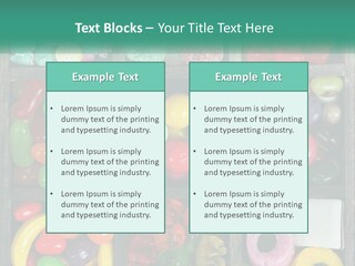 A Wooden Box Filled With Lots Of Candy PowerPoint Template