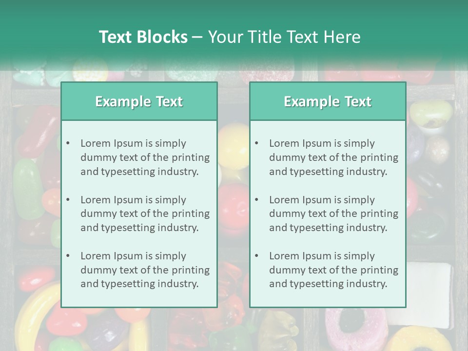 A Wooden Box Filled With Lots Of Candy PowerPoint Template