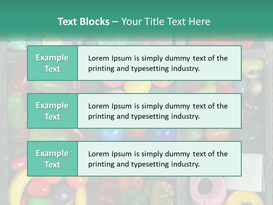 A Wooden Box Filled With Lots Of Candy PowerPoint Template