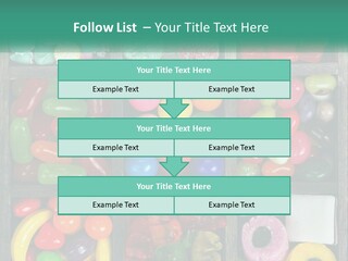 A Wooden Box Filled With Lots Of Candy PowerPoint Template