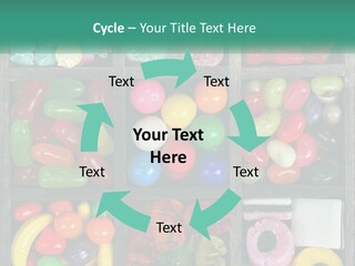 A Wooden Box Filled With Lots Of Candy PowerPoint Template