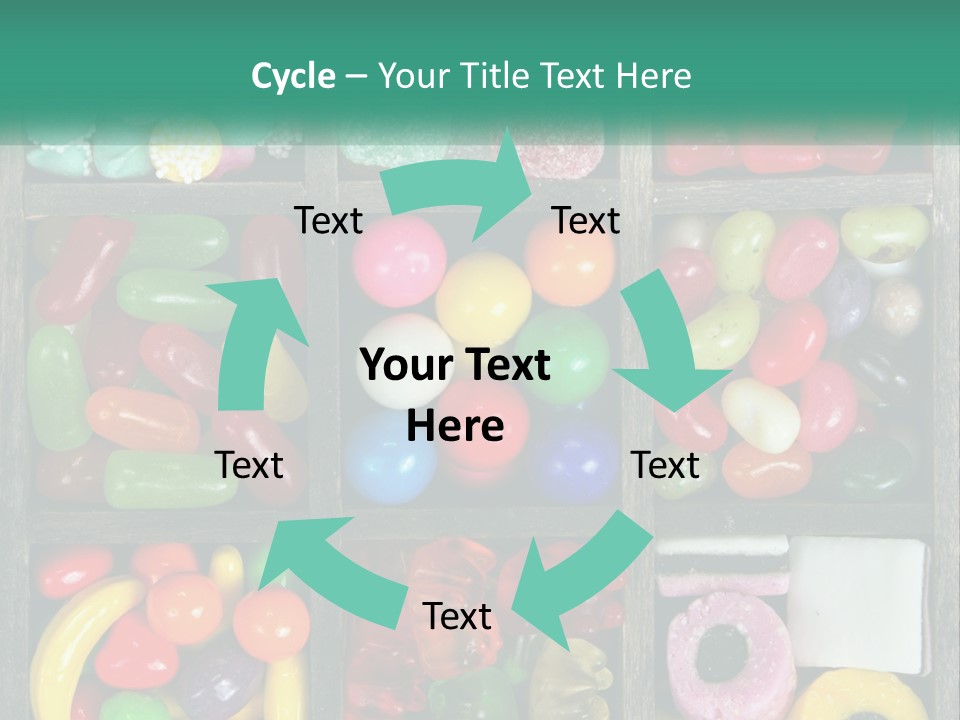 A Wooden Box Filled With Lots Of Candy PowerPoint Template