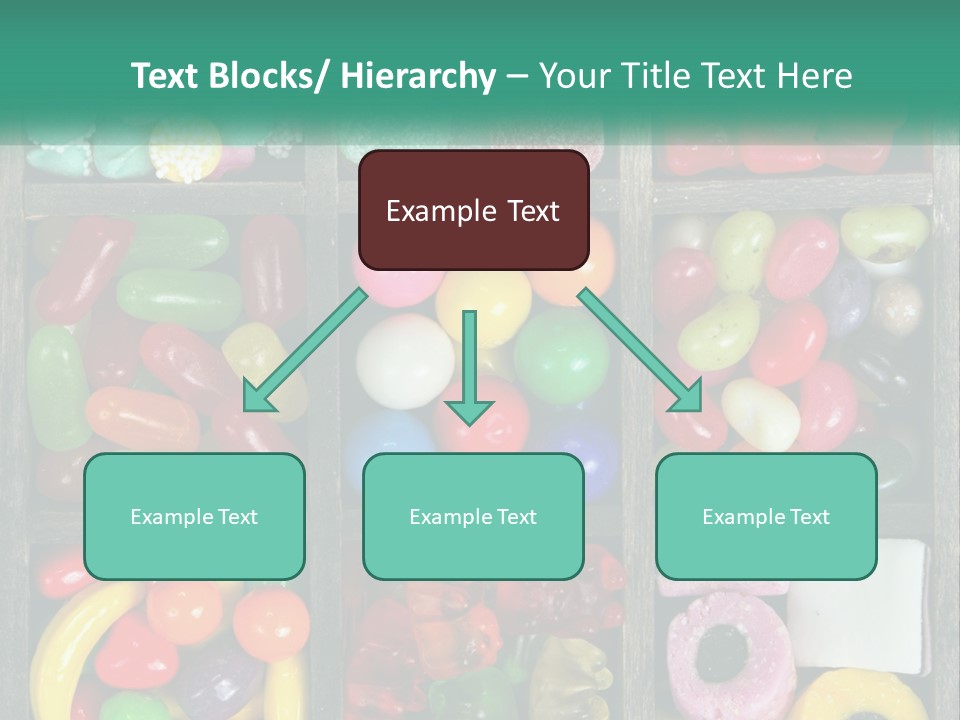 A Wooden Box Filled With Lots Of Candy PowerPoint Template