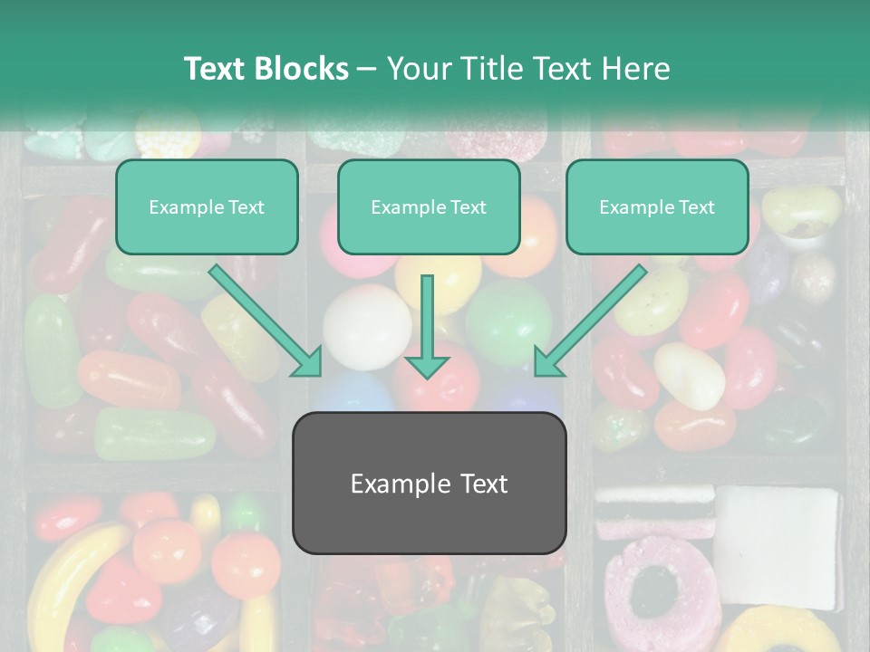 A Wooden Box Filled With Lots Of Candy PowerPoint Template