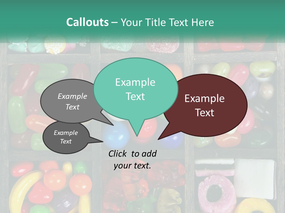 A Wooden Box Filled With Lots Of Candy PowerPoint Template