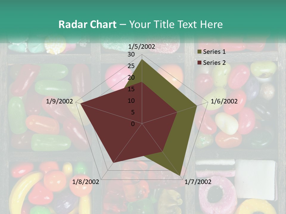 A Wooden Box Filled With Lots Of Candy PowerPoint Template