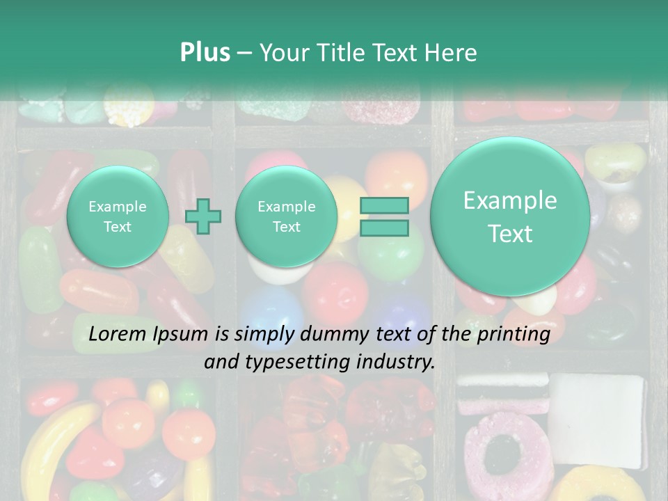 A Wooden Box Filled With Lots Of Candy PowerPoint Template