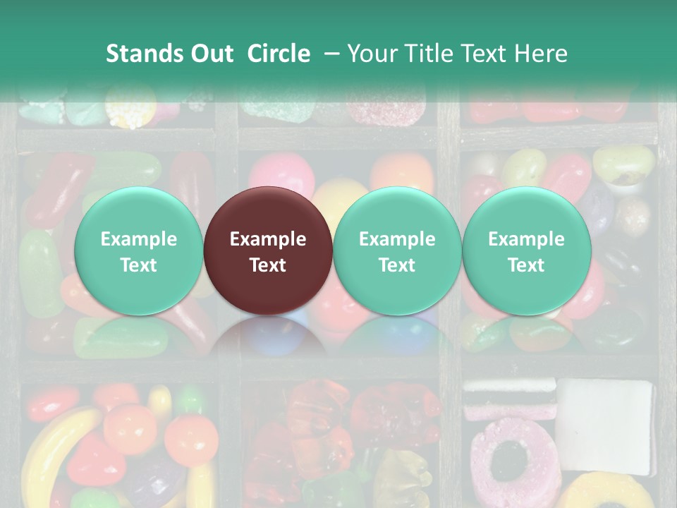 A Wooden Box Filled With Lots Of Candy PowerPoint Template