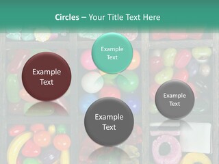 A Wooden Box Filled With Lots Of Candy PowerPoint Template