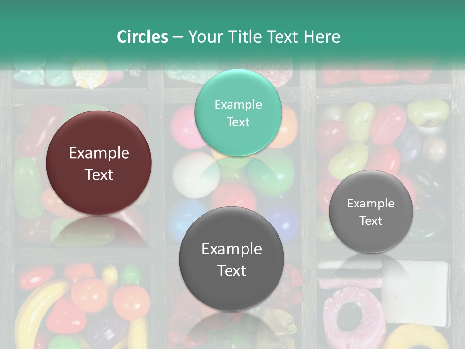 A Wooden Box Filled With Lots Of Candy PowerPoint Template