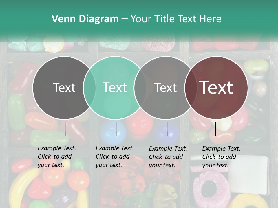 A Wooden Box Filled With Lots Of Candy PowerPoint Template
