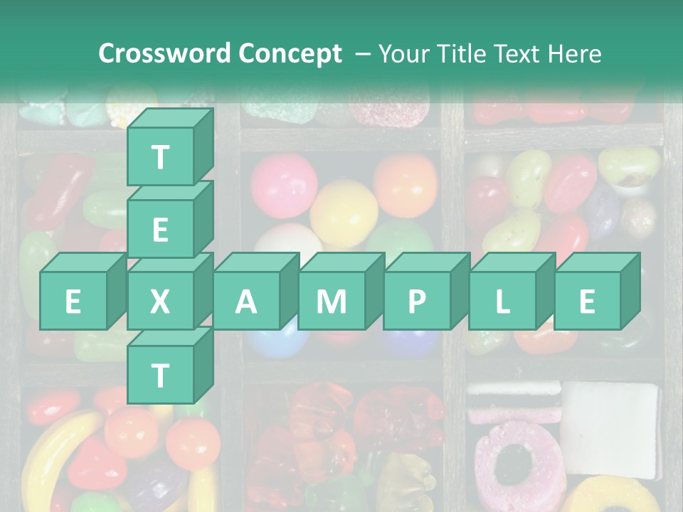 A Wooden Box Filled With Lots Of Candy PowerPoint Template