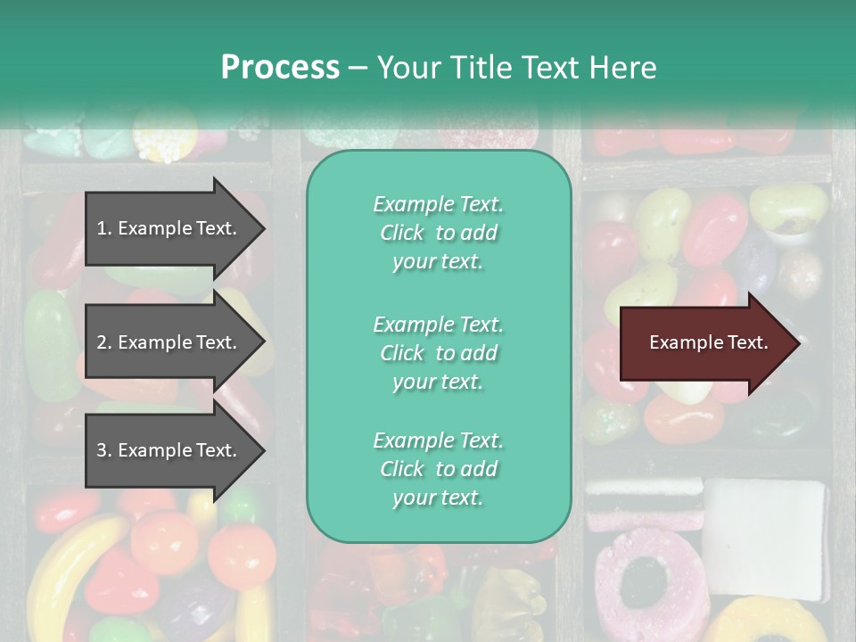 A Wooden Box Filled With Lots Of Candy PowerPoint Template