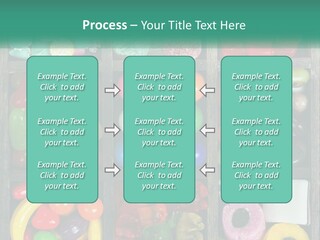 A Wooden Box Filled With Lots Of Candy PowerPoint Template