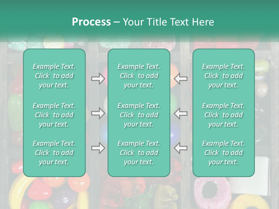 A Wooden Box Filled With Lots Of Candy PowerPoint Template