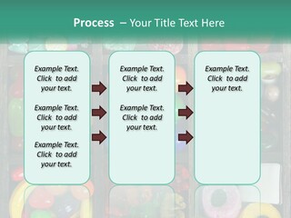 A Wooden Box Filled With Lots Of Candy PowerPoint Template