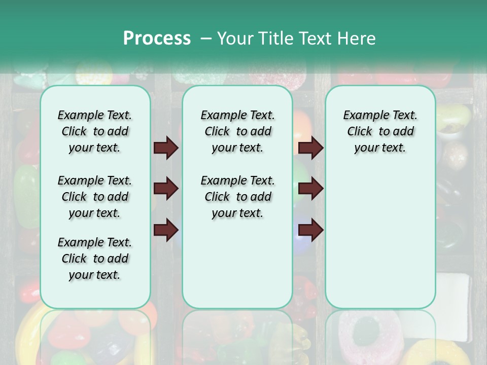 A Wooden Box Filled With Lots Of Candy PowerPoint Template