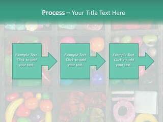 A Wooden Box Filled With Lots Of Candy PowerPoint Template