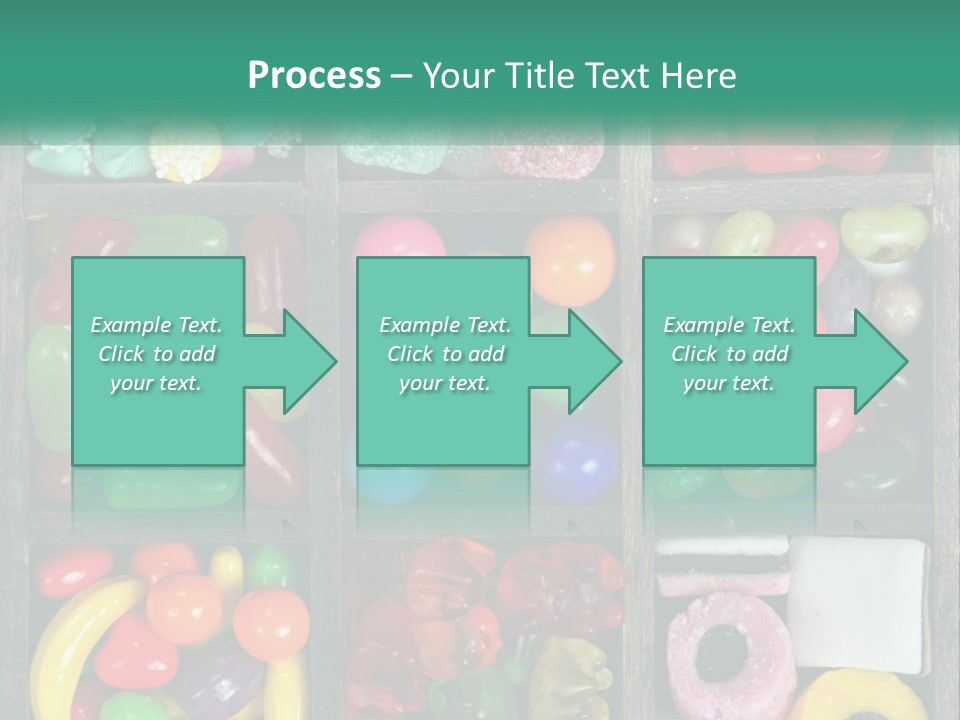 A Wooden Box Filled With Lots Of Candy PowerPoint Template