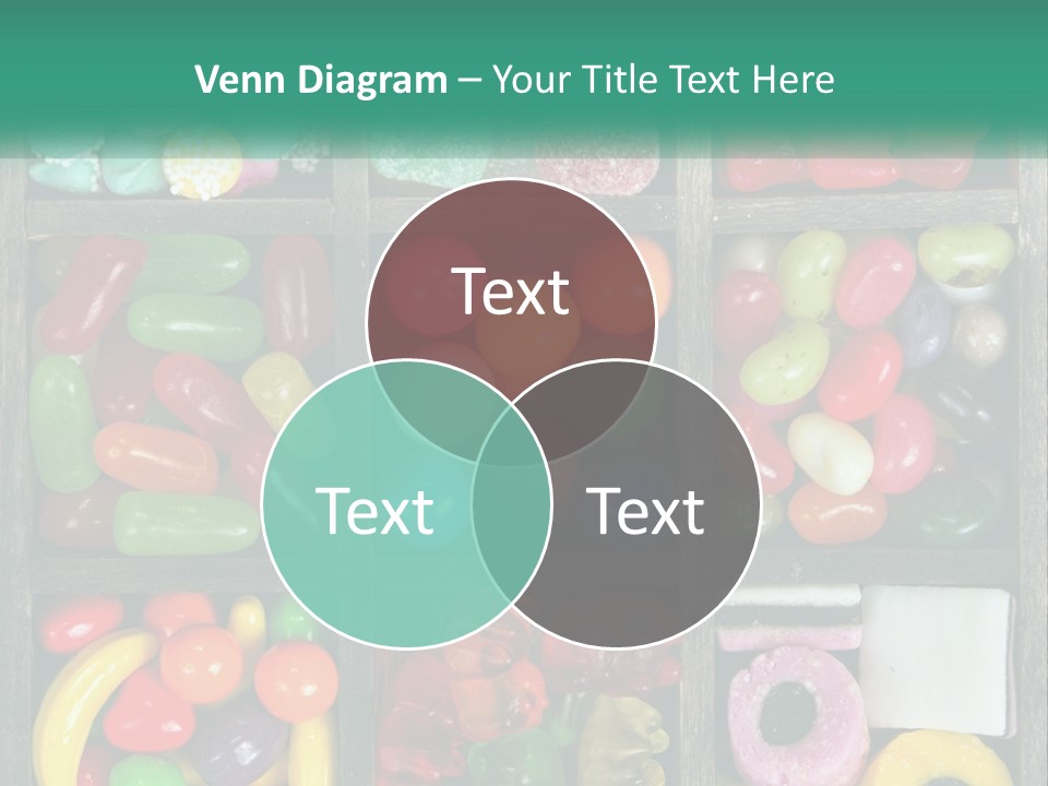 A Wooden Box Filled With Lots Of Candy PowerPoint Template