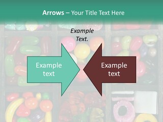 A Wooden Box Filled With Lots Of Candy PowerPoint Template