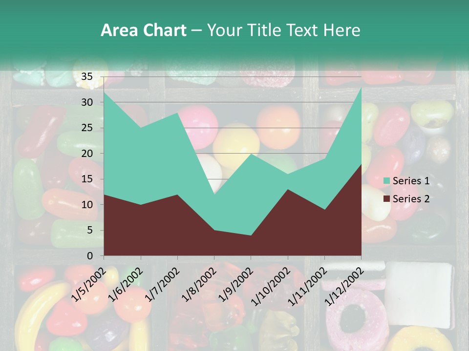 A Wooden Box Filled With Lots Of Candy PowerPoint Template