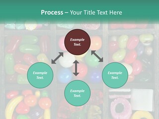 A Wooden Box Filled With Lots Of Candy PowerPoint Template