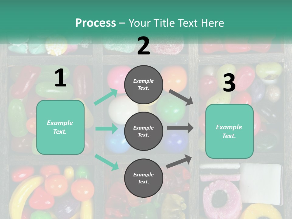 A Wooden Box Filled With Lots Of Candy PowerPoint Template