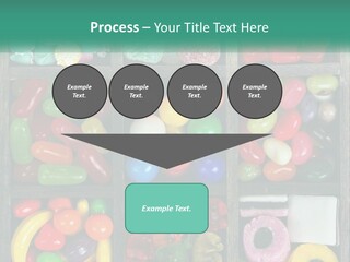 A Wooden Box Filled With Lots Of Candy PowerPoint Template