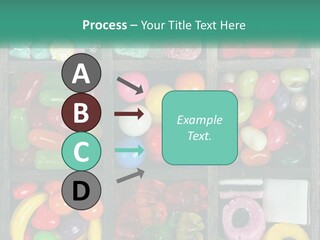 A Wooden Box Filled With Lots Of Candy PowerPoint Template