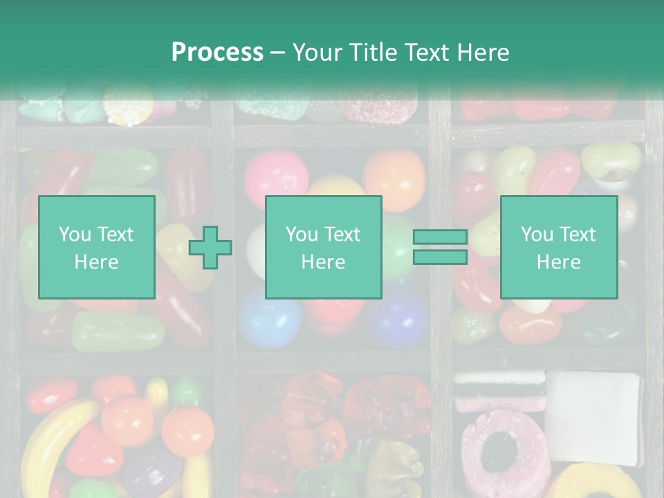 A Wooden Box Filled With Lots Of Candy PowerPoint Template