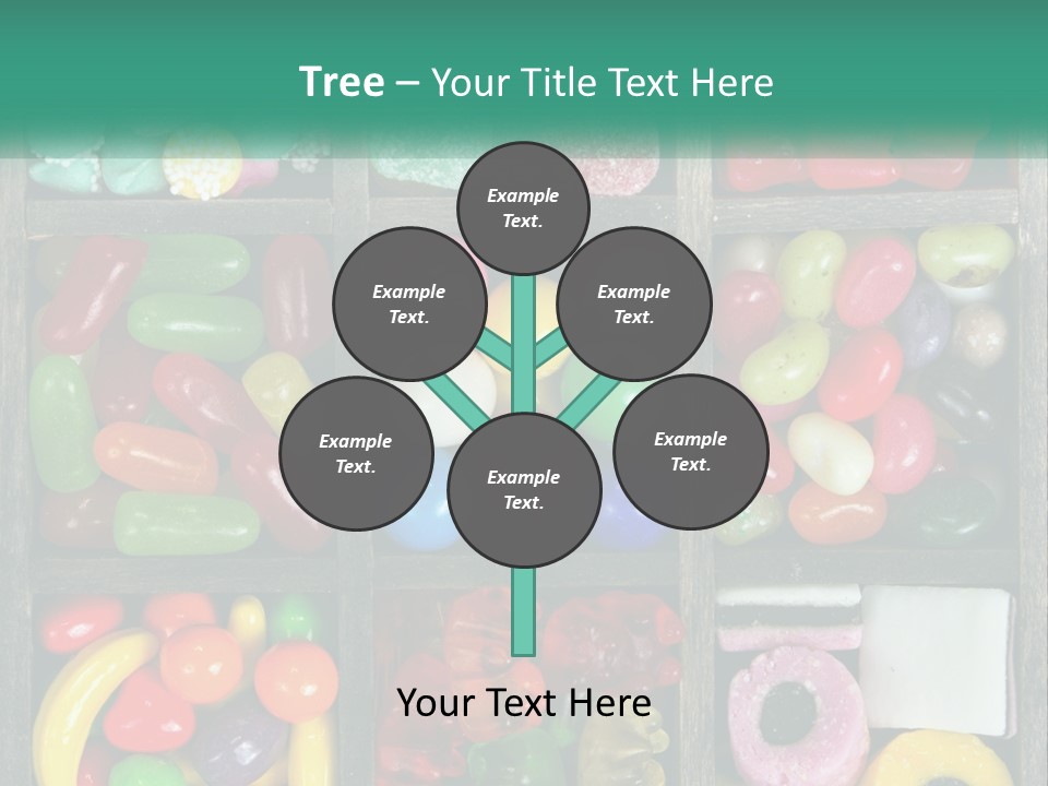 A Wooden Box Filled With Lots Of Candy PowerPoint Template