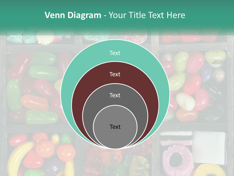 A Wooden Box Filled With Lots Of Candy PowerPoint Template