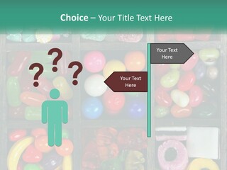 A Wooden Box Filled With Lots Of Candy PowerPoint Template