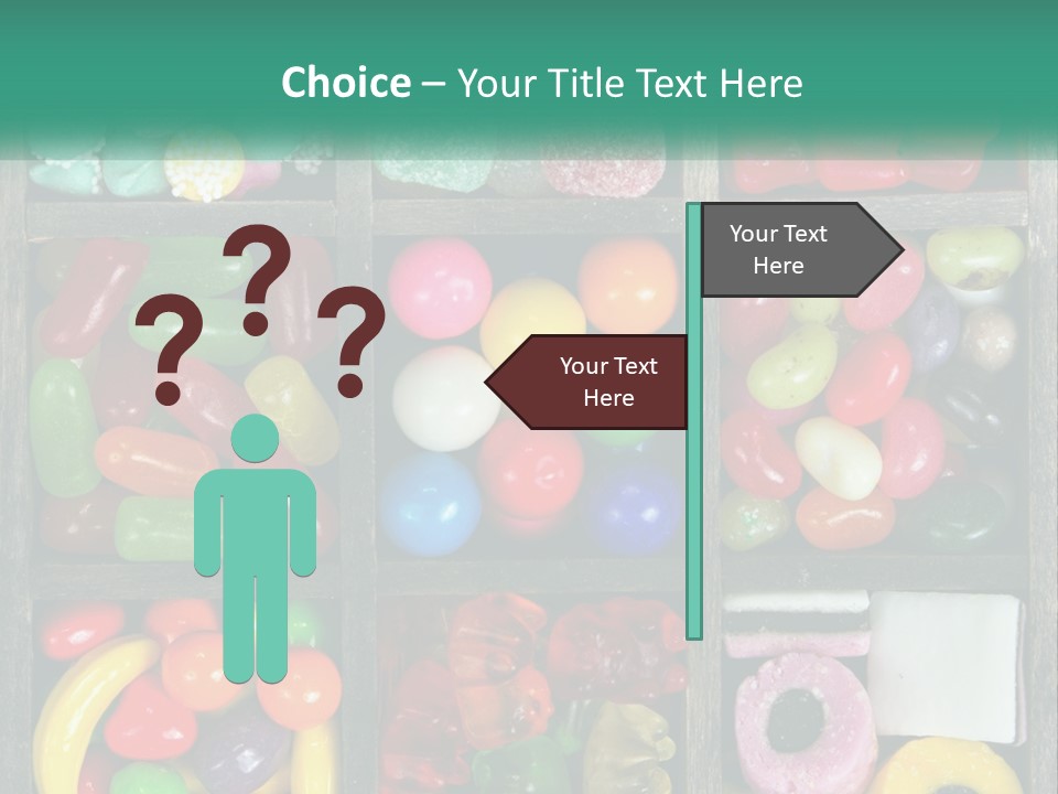 A Wooden Box Filled With Lots Of Candy PowerPoint Template