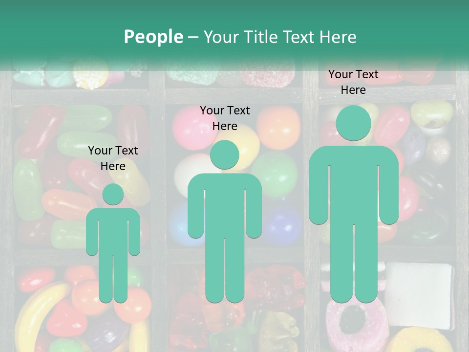 A Wooden Box Filled With Lots Of Candy PowerPoint Template