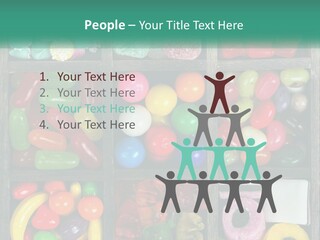 A Wooden Box Filled With Lots Of Candy PowerPoint Template