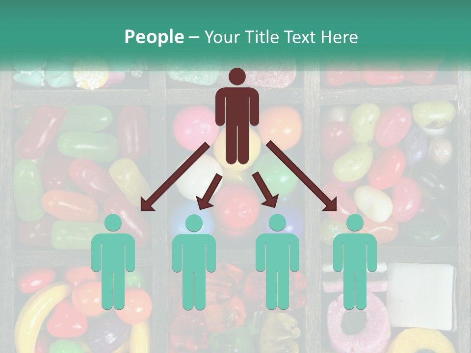 A Wooden Box Filled With Lots Of Candy PowerPoint Template