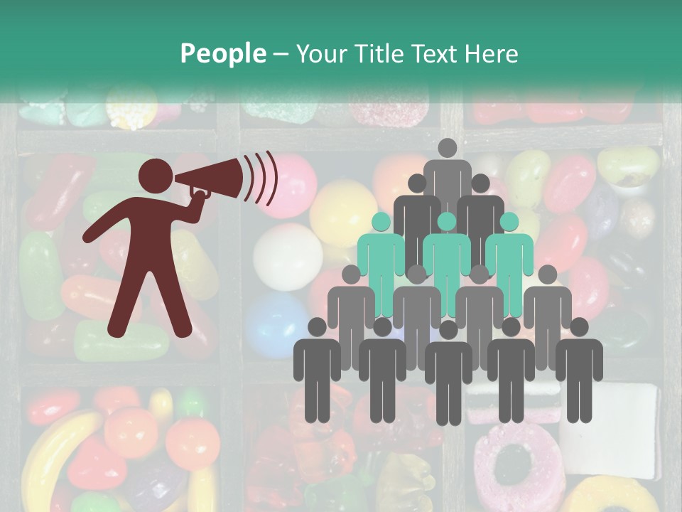 A Wooden Box Filled With Lots Of Candy PowerPoint Template