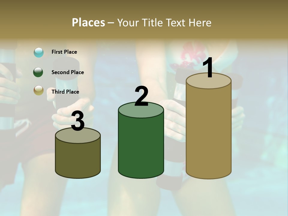 A Couple Of Women In Bikinis Under Water PowerPoint Template