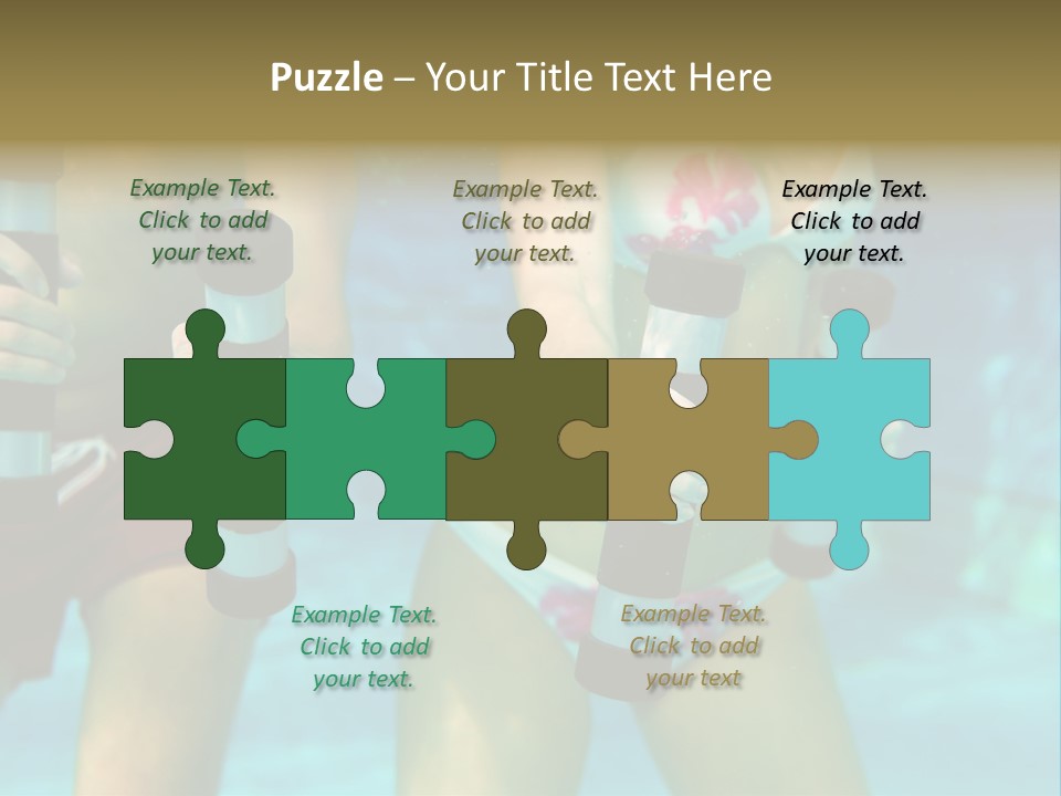 A Couple Of Women In Bikinis Under Water PowerPoint Template