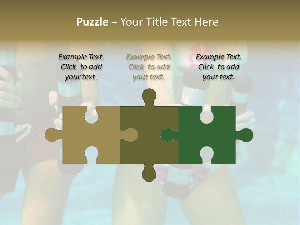 A Couple Of Women In Bikinis Under Water PowerPoint Template