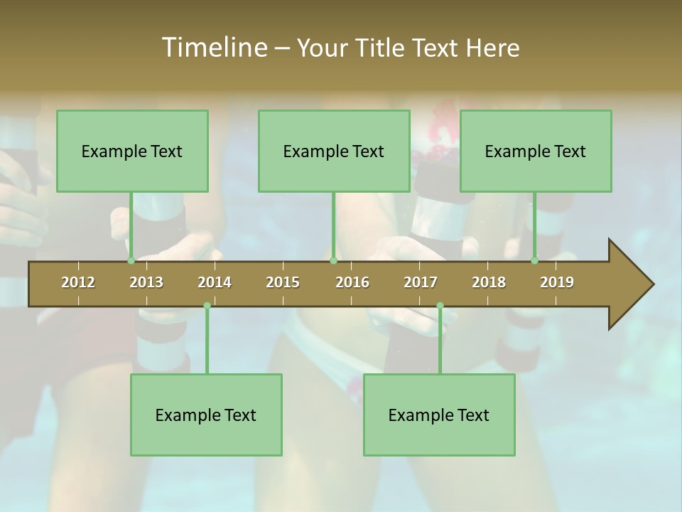 A Couple Of Women In Bikinis Under Water PowerPoint Template