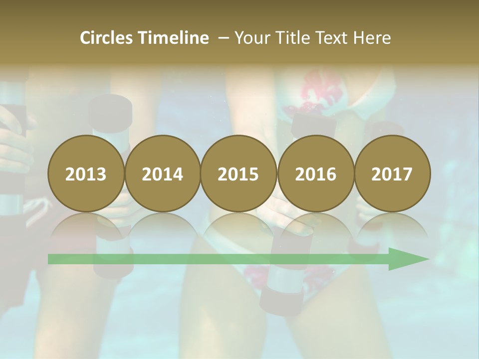 A Couple Of Women In Bikinis Under Water PowerPoint Template